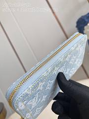 Fortok Louis Vuitton Zippy Wallet Sky Blue Denim M82958 19x10.5x1.5cm - 2