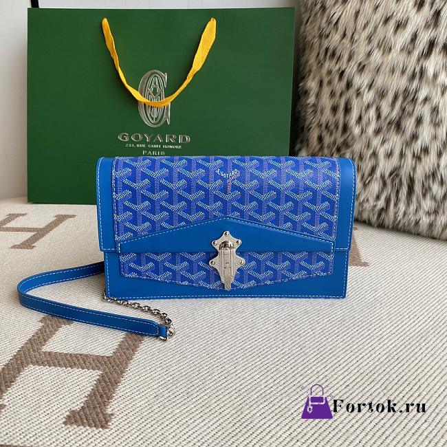 Fortok Goyard Duchess Marie-Caroline Handbag Blue 25x15x6.5cm - 1