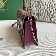 Fortok Goyard Duchess Marie-Caroline Handbag Burgundy 25x15x6.5cm - 5