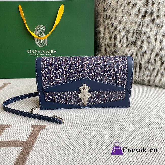 Fortok Goyard Duchess Marie-Caroline Handbag Dark Blue 25x15x6.5cm - 1