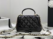 Fortok Chanel Mini Bag With Handle Shiny Black Lambskin AS4958 12×18×7cm - 6