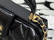 Fortok Chanel Mini Bag With Handle Shiny Black Lambskin AS4958 12×18×7cm - 4