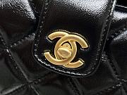 Fortok Chanel Mini Bag With Handle Shiny Black Lambskin AS4958 12×18×7cm - 2