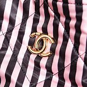 Fortok Chanel Large Backpack Printed Fabric & Gold-Tone Metal Black & Pink AS4692 36x35x2cm - 5