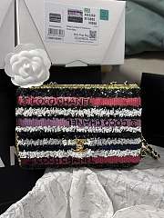 Fortok Chanel 22S Black Gold Sequin Bag CF 20cm - 1