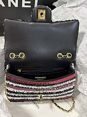 Fortok Chanel 22S Black Gold Sequin Bag CF 20cm - 5