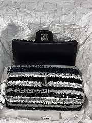 Fortok Chanel 22S Black Silver Sequin Bag CF 20cm - 3
