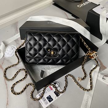 Fortok Chanel 24P Woc Flap Bag Black With Colorful Buckles AP3938 19cm