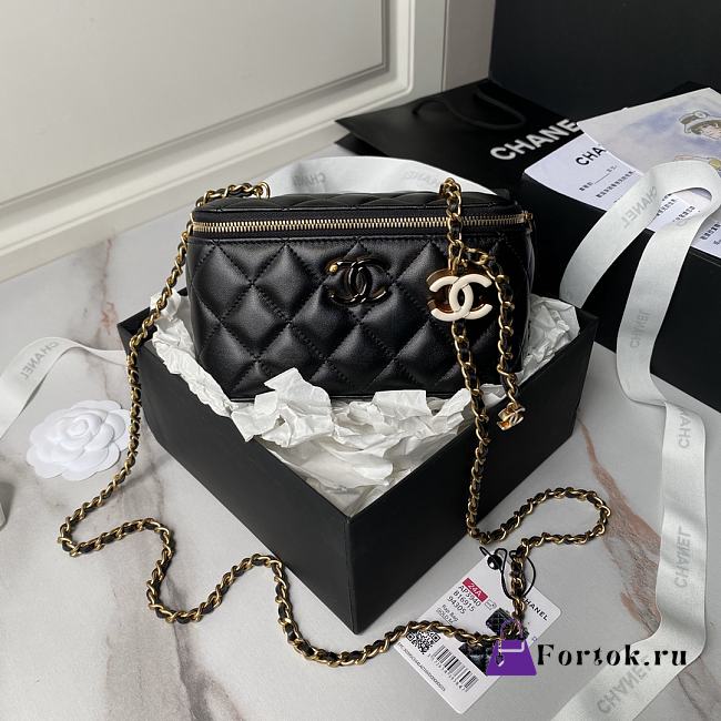 Fortok Chanel 24A Cosmetic Bag Black AP3940 17cm - 1