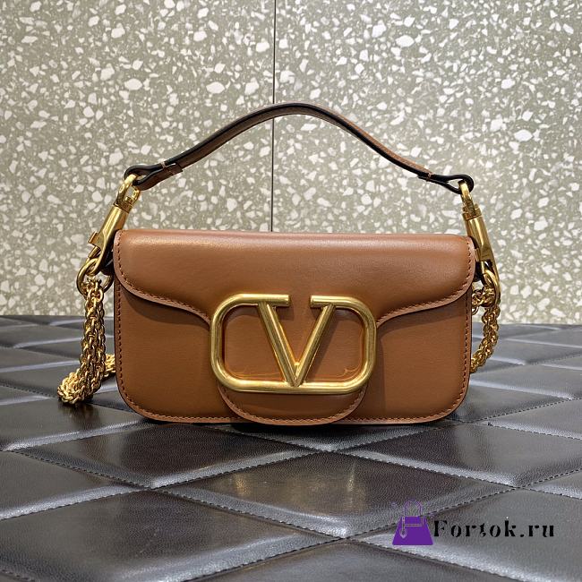 Fortok Valentino Garavani Loco Shoulder Bag Brown 20cm - 1