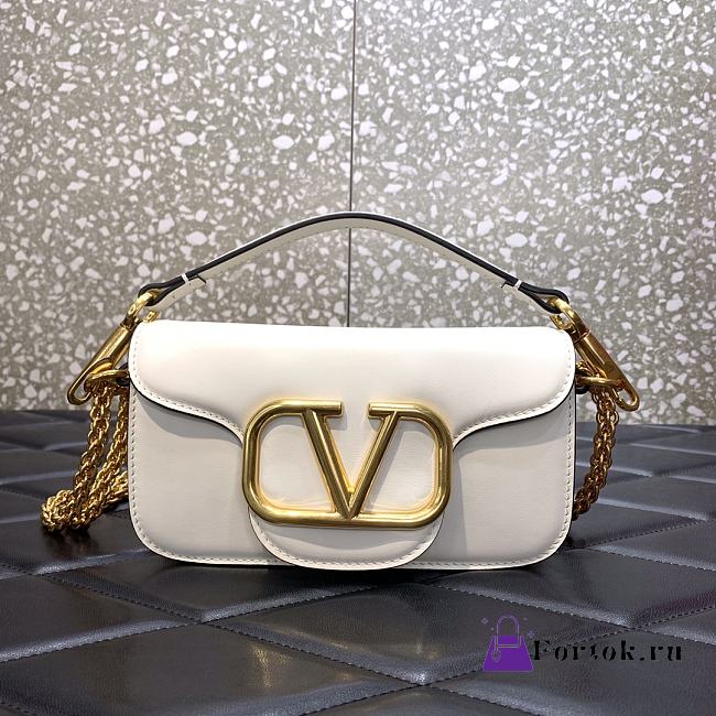 Fortok Valentino Garavani Loco Shoulder Bag White 20cm - 1