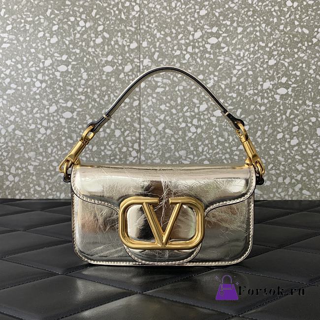 Fortok Valentino Garavani Loco Shoulder Bag Silver 20cm - 1