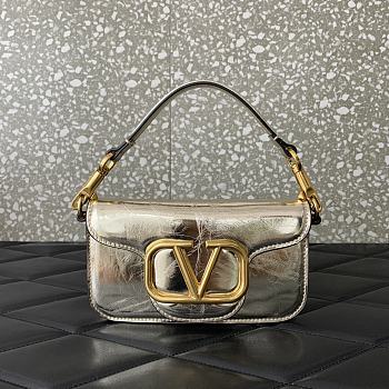 Fortok Valentino Garavani Loco Shoulder Bag Silver 20cm