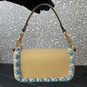 Fortok Valentino Garavani Mini Loco 3D Embroidered Beige Bag With Swarovski Crystals 19x10.5x5cm - 4