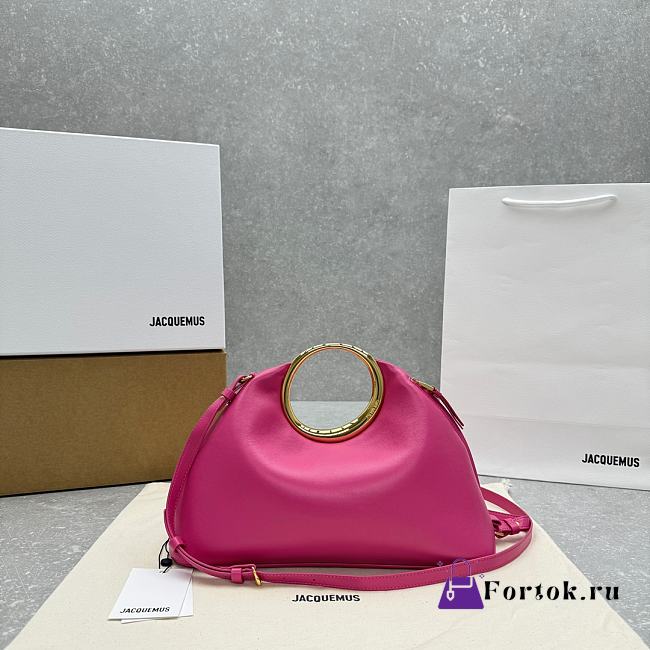 Fortok Jacquemus Les Sculptures Ring Handbag Pink 33x14x25cm - 1