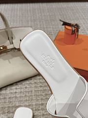 Fortok Fortok Hermes White Smooth Leather Sandals  - 2