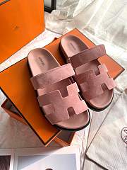 Fortok Hermes Chypre Sandals Light Pink Suede - 1