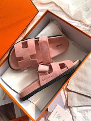Fortok Hermes Chypre Sandals Light Pink Suede - 6
