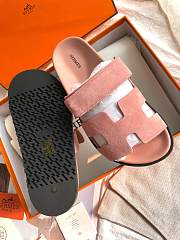 Fortok Hermes Chypre Sandals Light Pink Suede - 3