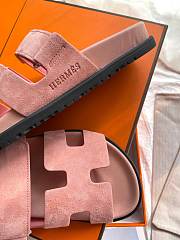 Fortok Hermes Chypre Sandals Light Pink Suede - 2