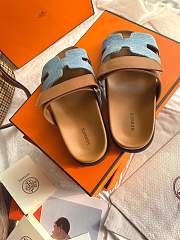 Fortok Hermes Chypre Sandal Denim Gold Calfskin  - 3