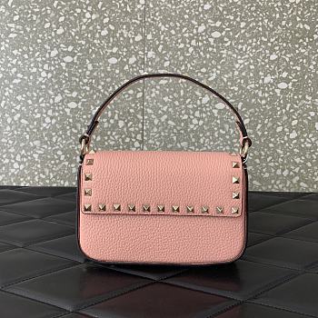 Fortok Valentino Rockstud Small Leather Crossbody Bag Light Pink 19x12x3cm