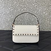 Fortok Valentino Rockstud Small Leather Crossbody Bag White 19x12x3cm - 1