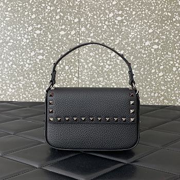 Fortok Valentino Rockstud Small Leather Crossbody Bag Black 19x12x3cm