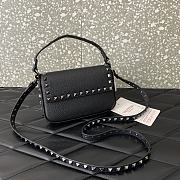 Fortok Valentino Rockstud Small Leather Crossbody Bag Black 19x12x3cm - 3