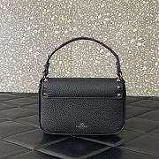 Fortok Valentino Rockstud Small Leather Crossbody Bag Black 19x12x3cm - 5