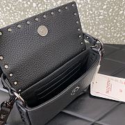 Fortok Valentino Rockstud Small Leather Crossbody Bag Black 19x12x3cm - 6