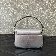 Fortok Valentino Rockstud Small Leather Crossbody Bag Silver 19x12x3cm - 3