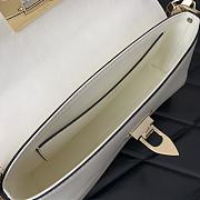 Fortok Valentino Garavani Rockstud Brushed-leather Shoulder Bag White 26x13x7cm - 5