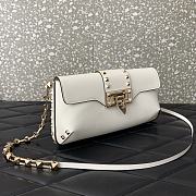 Fortok Valentino Garavani Rockstud Brushed-leather Shoulder Bag White 26x13x7cm - 2