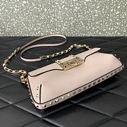 Fortok Valentino Garavani Rockstud Brushed-leather Shoulder Bag Pink 26x13x7cm - 3