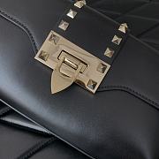 Fortok Valentino Garavani Rockstud Brushed-leather Shoulder Bag Black 26x13x7cm - 6