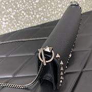 Fortok Valentino Rockstud Metallic Black Leather Wallet on Chain 18.5x12x4cm - 5