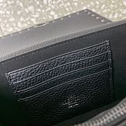 Fortok Valentino Rockstud Metallic Black Leather Wallet on Chain 18.5x12x4cm - 2