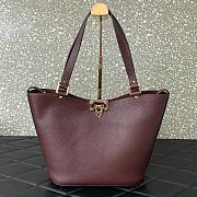 Fortok Valentino Garavani Calfskin Tote Bag Burgundy 26x11x24cm - 1