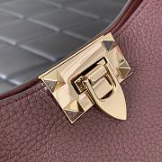 Fortok Valentino Garavani Calfskin Tote Bag Burgundy 26x11x24cm - 6