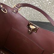 Fortok Valentino Garavani Calfskin Tote Bag Burgundy 26x11x24cm - 5