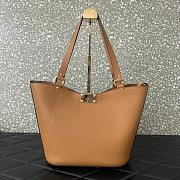 Fortok Valentino Garavani Calfskin Tote Bag Brown 26x11x24cm - 4