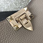 Fortok Valentino Garavani Calfskin Tote Bag Grey 26x11x24cm - 4