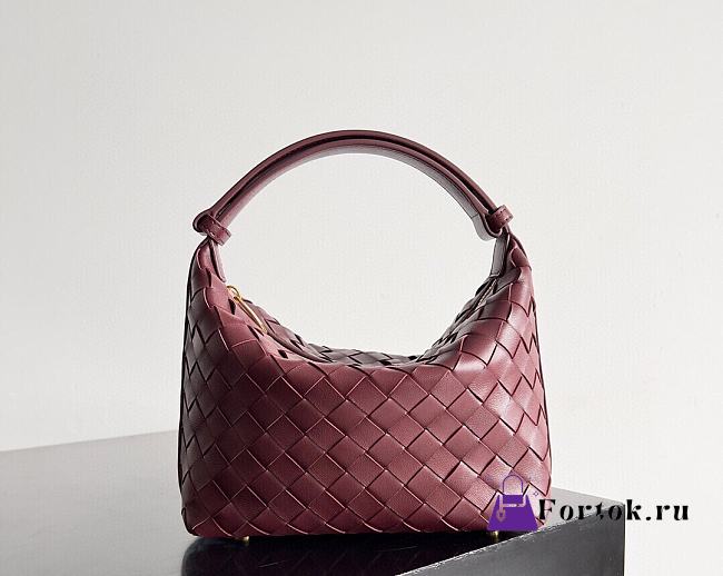 Fortok Bottega Veneta Wallace Shoulder Bag Burgundy 754443 22x13x9.5cm - 1