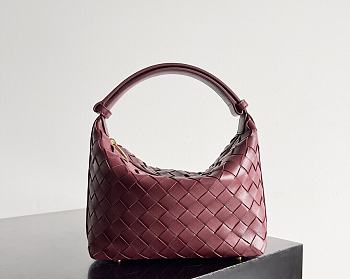 Fortok Bottega Veneta Wallace Shoulder Bag Burgundy 754443 22x13x9.5cm