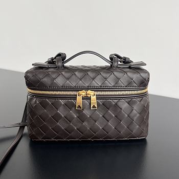 Fortok Bottega Veneta Vanity Case Dark Brown 789109 22x12.5x5cm 