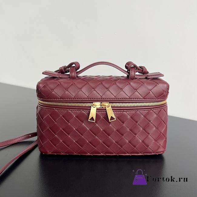 Fortok Bottega Veneta Vanity Case Burgundy 789109 22x12.5x5cm - 1