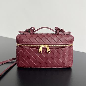 Fortok Bottega Veneta Vanity Case Burgundy 789109 22x12.5x5cm