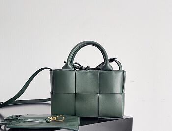 Fortok Bottega Veneta Super Mini Tote Bag Dark Green 20x7x13cm