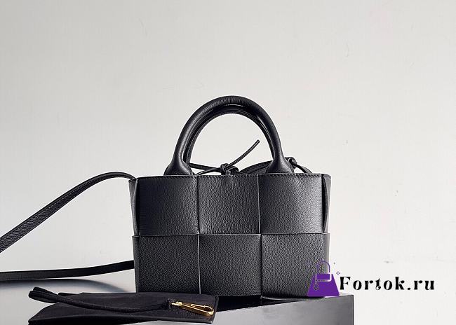 Fortok Bottega Veneta Super Mini Tote Bag Black 20x7x13cm - 1